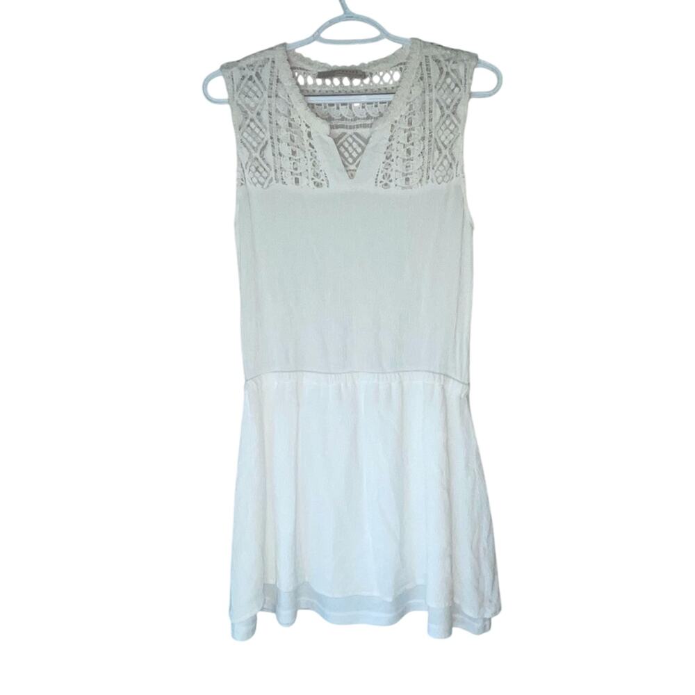 Entro Cream / Off White Lace Sleeveless Dress Sz M